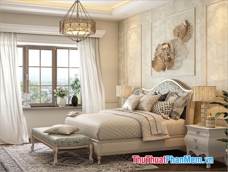 Những mẫu phòng ngủ đẹp cho nữ phong cách tân cổ điển
