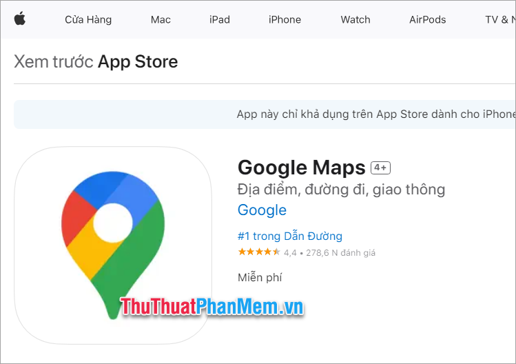 Tải ứng dụng Google Maps về điện thoại