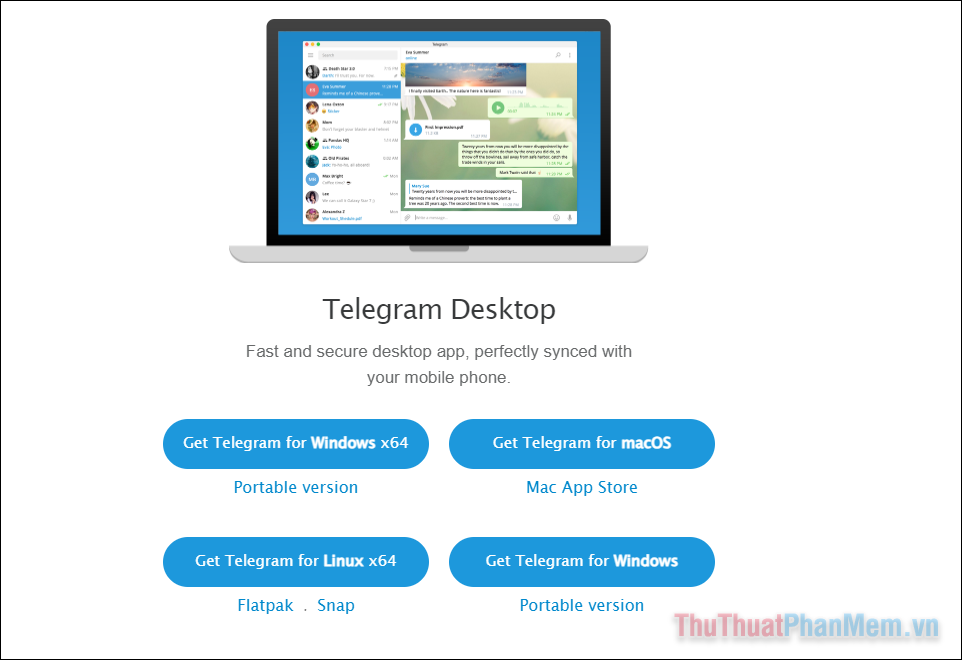 Tải xuống ứng dụng Telegram trên điện thoại di động hoặc máy tính