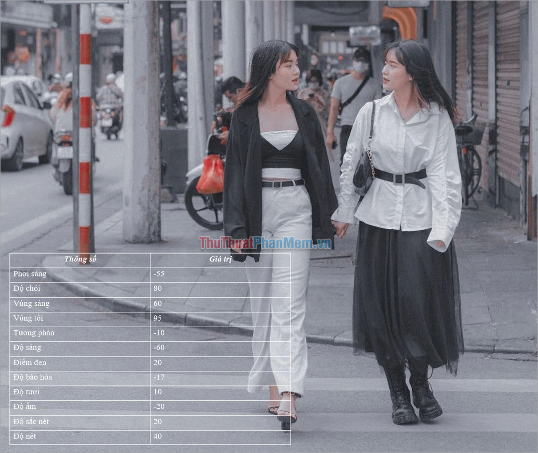 Công thức chỉnh màu ảnh tone xám sang chảnh trên iPhone