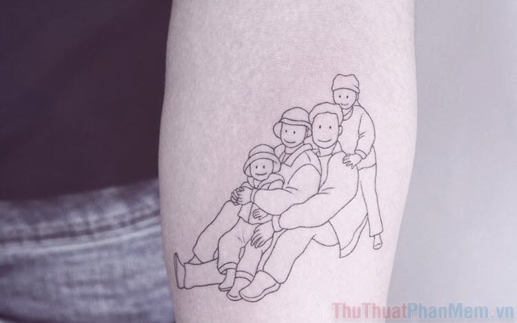 Hình xăm gia đình 4 người family đẹp nhất