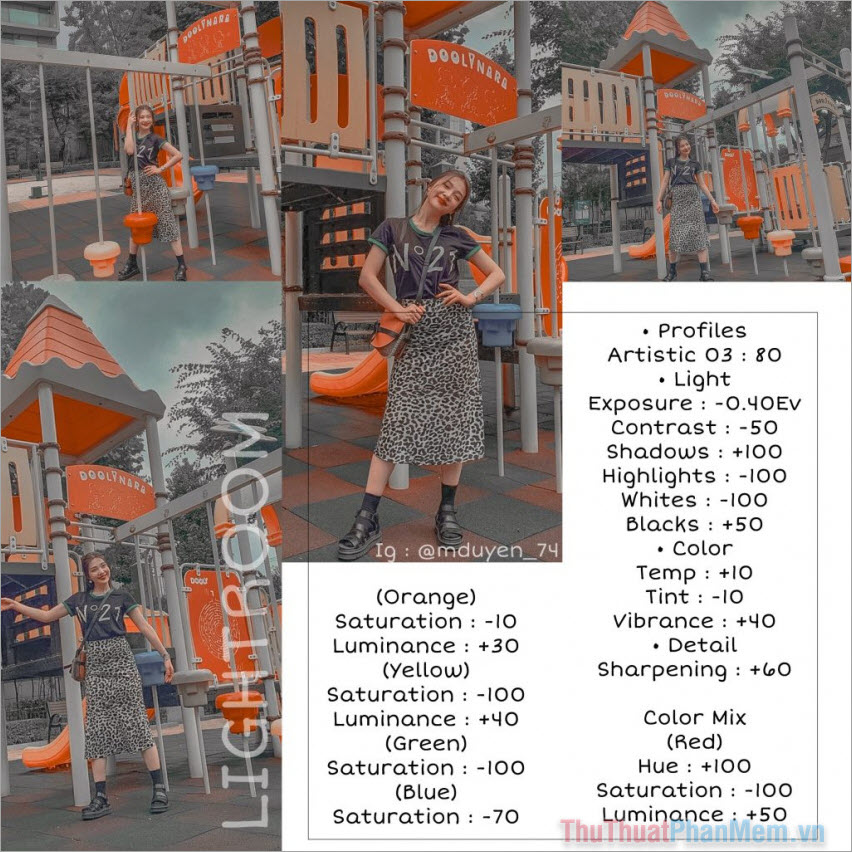 Công thức chỉnh màu Lightroom đối lập cực đẹp