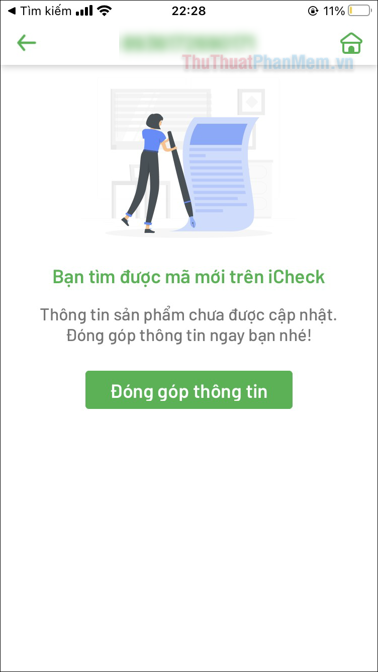 Hướng camera điện thoại về phía mã cần quét