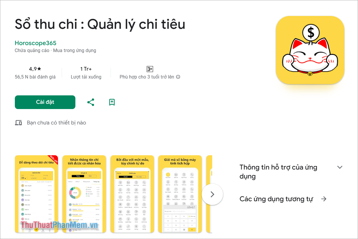 Sổ thu chi – Quản lý tài chính cá nhân miễn phí