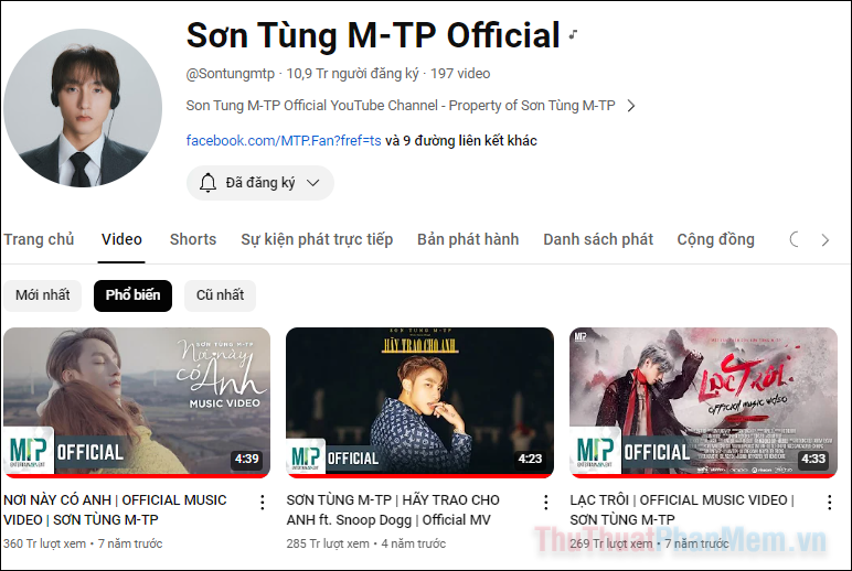 Sơn Tùng M-TP Official - 10.9M