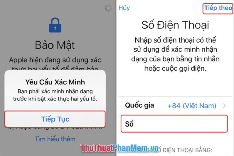 Kích hoạt bảo mật 2 yếu tố, hệ thống iPhone sẽ gửi mã xác minh đến tài khoản Email