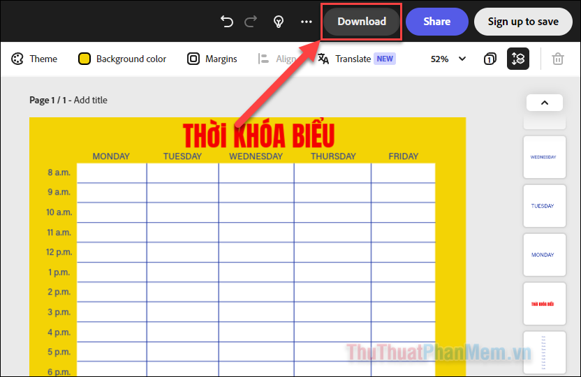 Nhấn vào Download để tải xuống, hoặc Share để chia sẻ