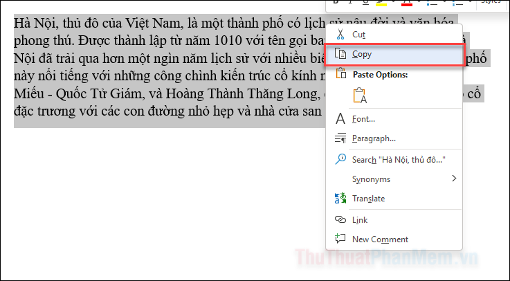 Rà soát lỗi chính tả  Sao chép văn bản đó (Ctrl + C)