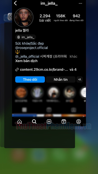 Thoát khỏi ứng dụng Instagram và đóng ứng dụng