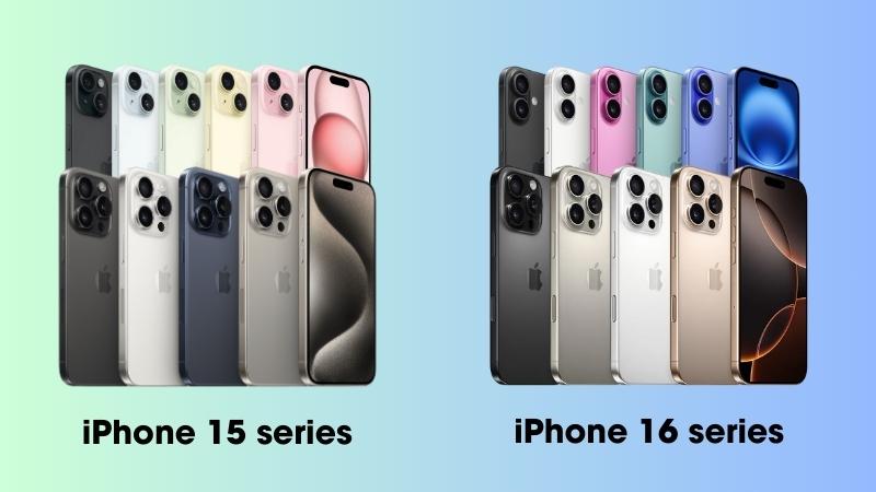 Bảng màu iPhone 16 series và iPhone 15 series