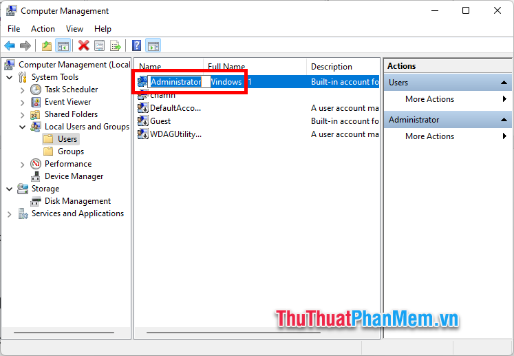 Đổi tên Admin mà bạn muốn và nhấn Enter