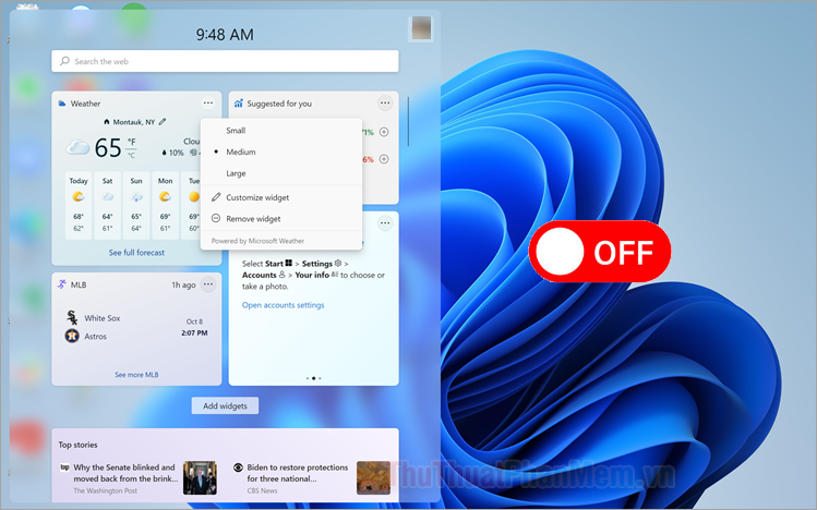 Cách tắt Widget trên Windows 11