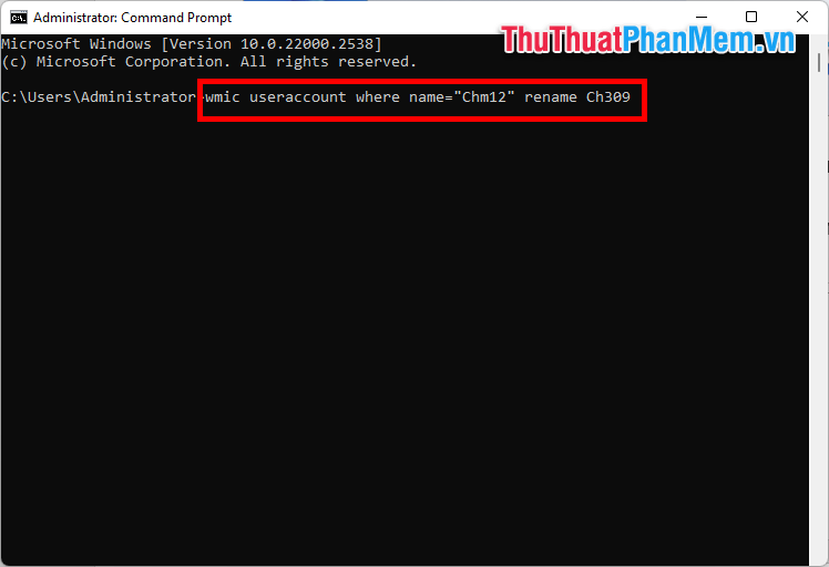 Trên cửa sổ Command Prompt, bạn thực hiện nhập lệnh