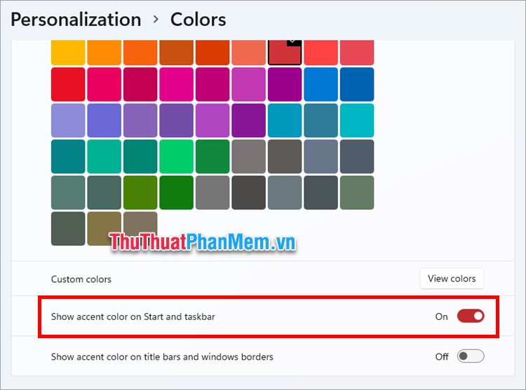 Gạt công tắc điều khiển sang phải để bật (chế độ On)