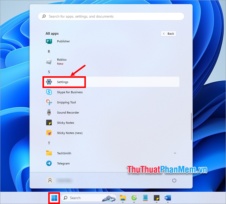 Mở cửa sổ Settings bằng cách nhấn tổ hợp Windows + I