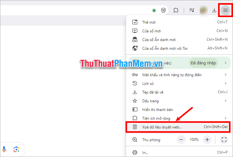Xóa bộ nhớ trình duyệt web