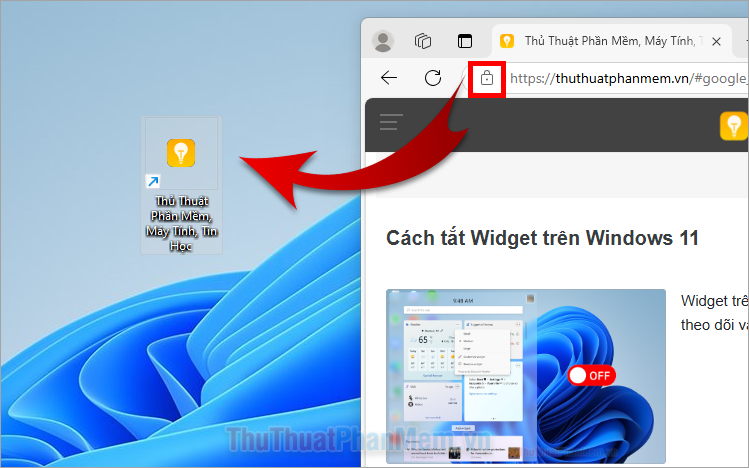 Cách đưa trang web ra màn hình máy tính Windows 11