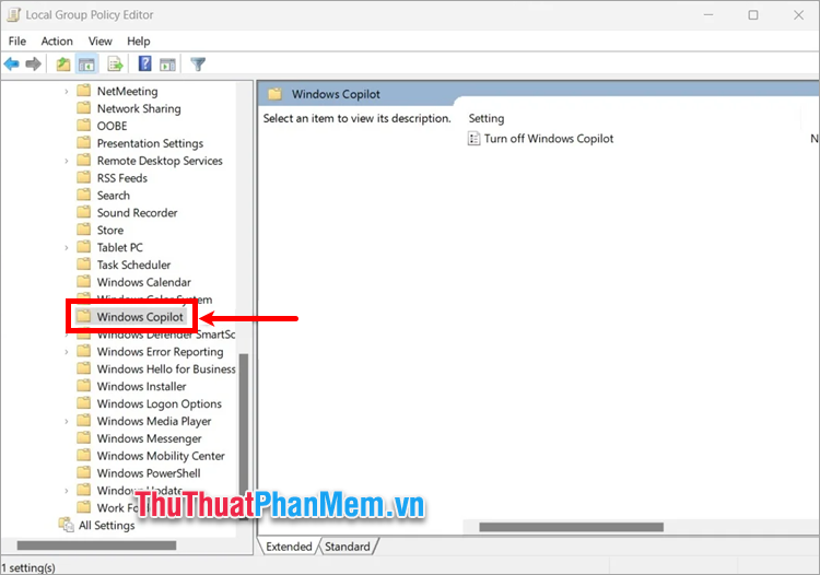 Điều hướng đến thư mục Windows Copilot