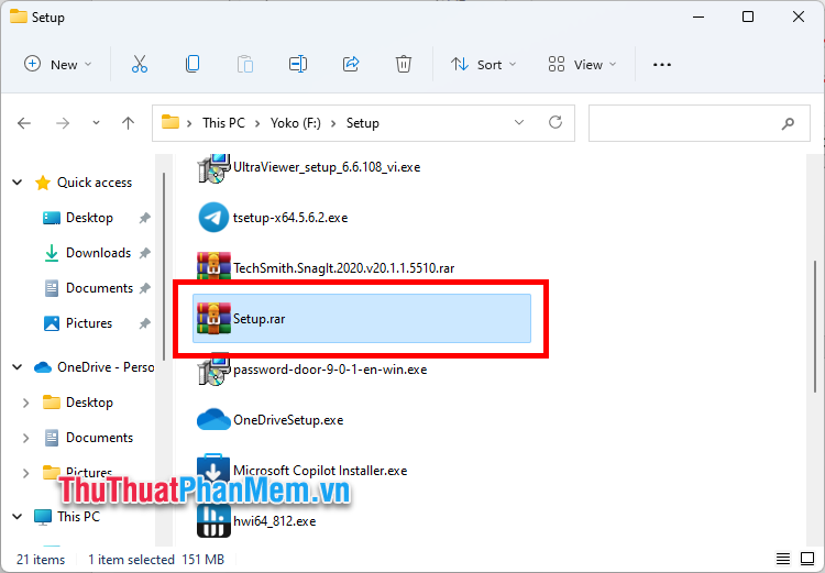 File bạn chọn nhanh chóng được nén lại với Winrar