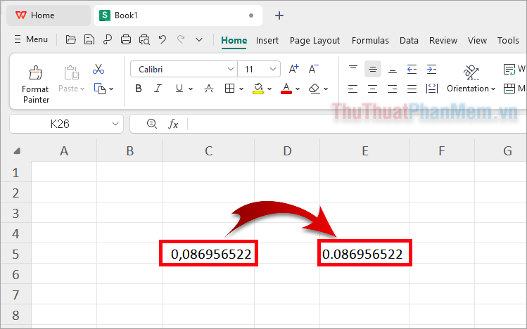 Cách đổi dấu phẩy thành dấu chấm trong WPS Office