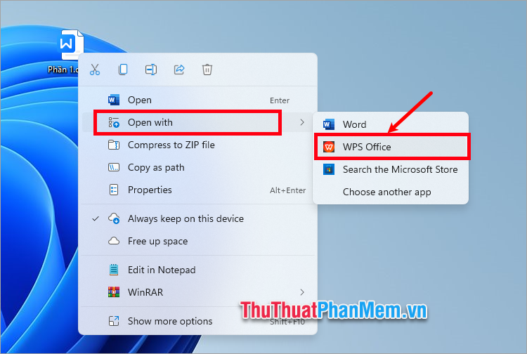Mở tài liệu bạn muốn đánh số trang trong WPS Office