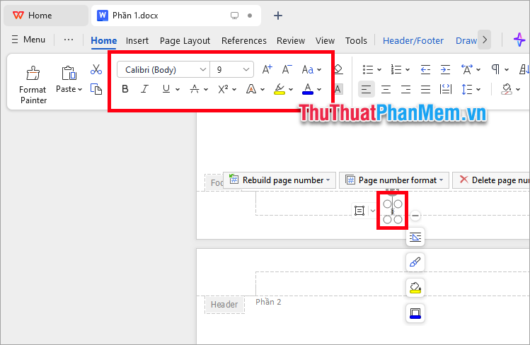 Thay đổi màu sắc, kiểu chữ... tùy chỉnh trong phần Font của thẻ Home