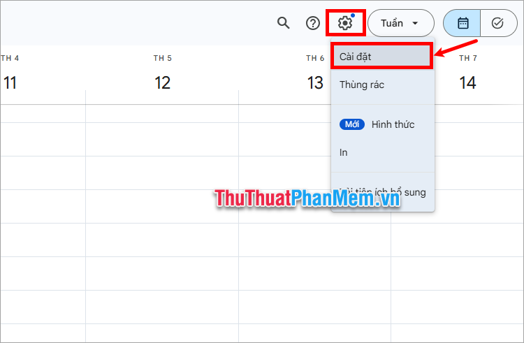 Chọn biểu tượng Cài đặt → Cài đặt