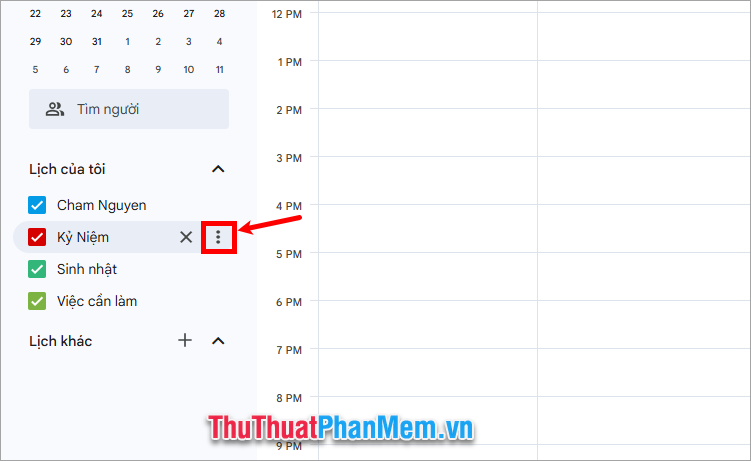 Đổi màu theo từng loại lịch