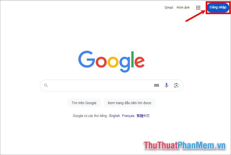 Mở trình duyệt web và truy cập vào Google, đăng nhập vào tài khoản google