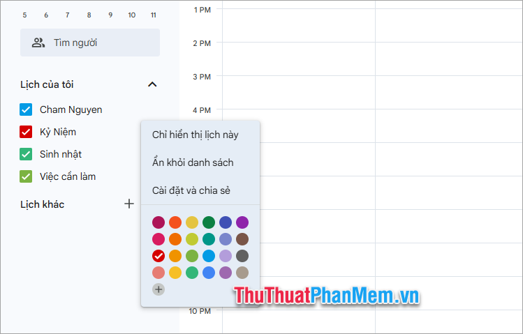 Sau đó chọn màu sắc bạn muốn đổi