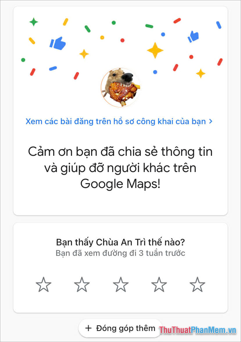 Google sẽ gửi thông báo cho bạn về các sự đóng góp