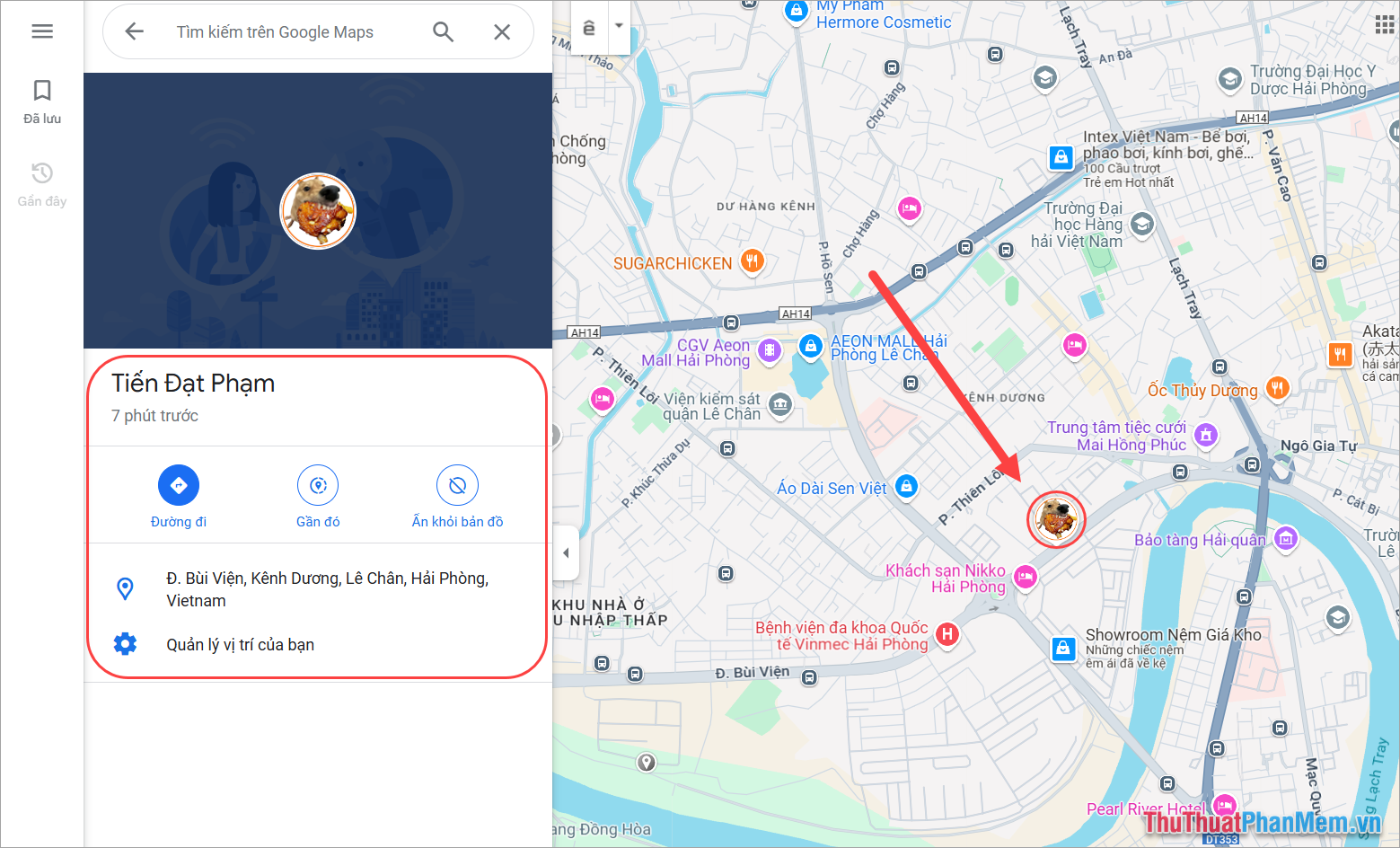 Xem vị trí trực tiếp của người khác trên Google Maps