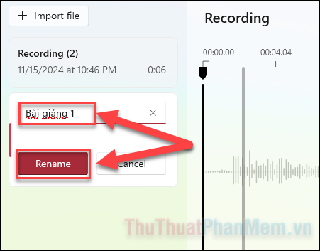 Nhấn nút Rename để xác nhận