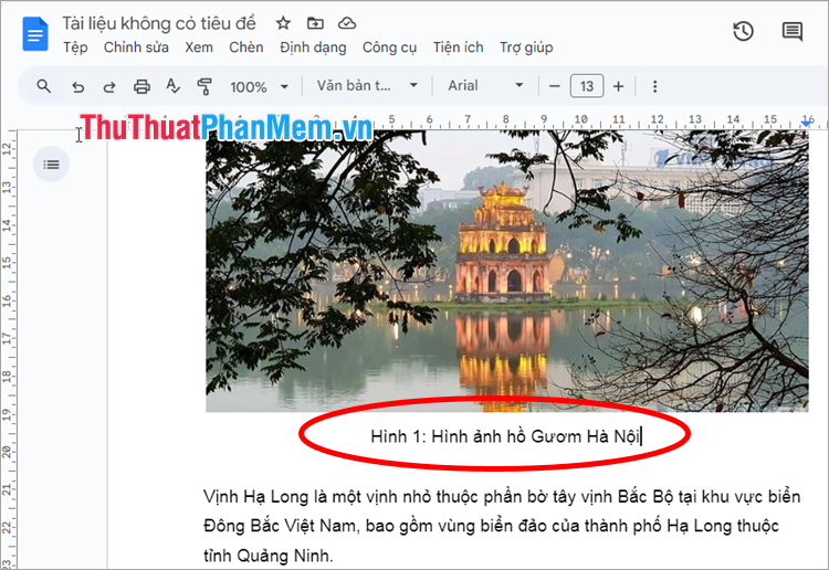 Thêm chú thích cho hình ảnh