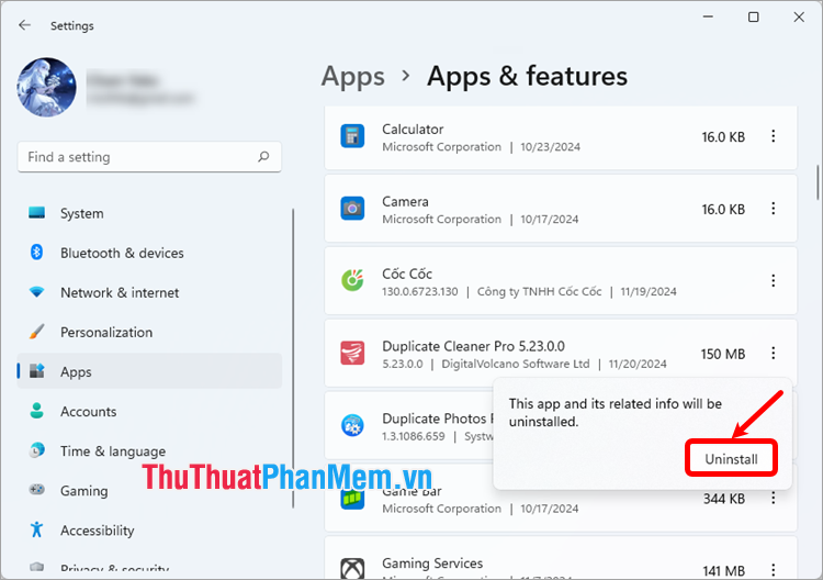 Chọn tiếp Uninstall để xác nhận gỡ cài đặt