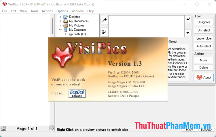 Phần mềm xóa ảnh trùng lặp VisiPics
