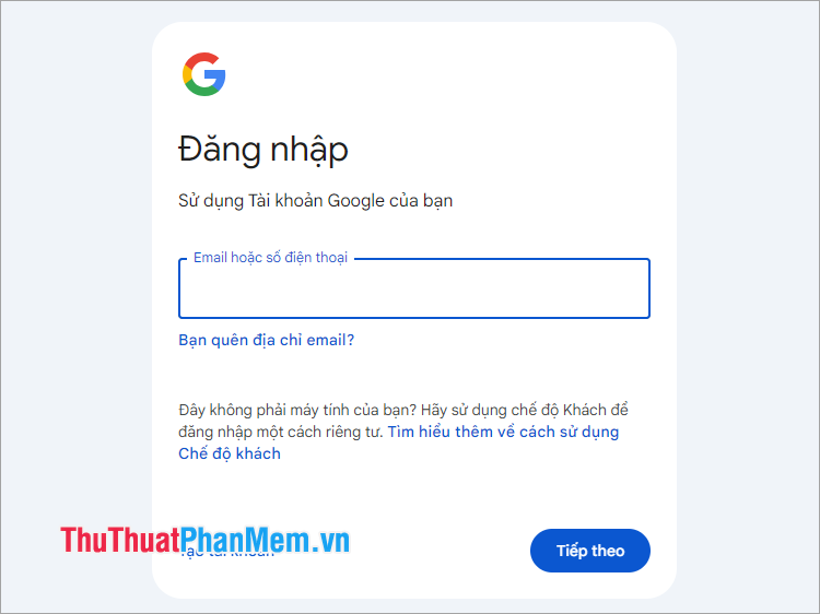 Trên trình duyệt web, bạn truy cập vào Google Contacts