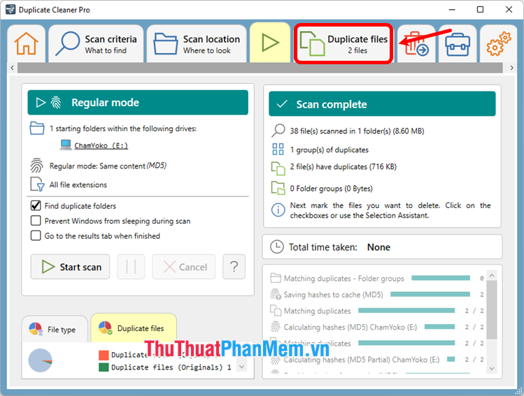 Xem và xóa các file ảnh trùng lặp bạn chọn Duplicate files