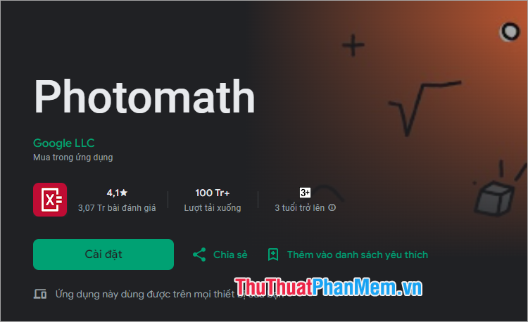 Bạn cần tải app PhotoMath về điện thoại