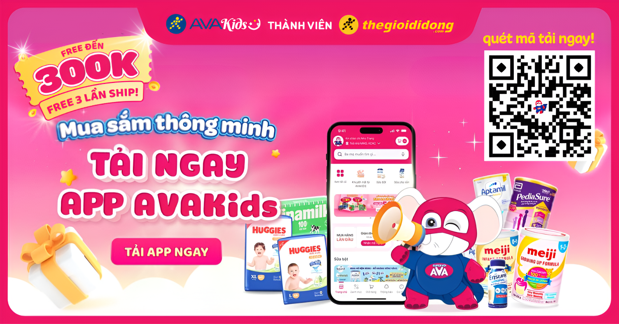 Hướng dẫn tải app AVAKids: Mua tã sữa khuyến mãi, giá tốt