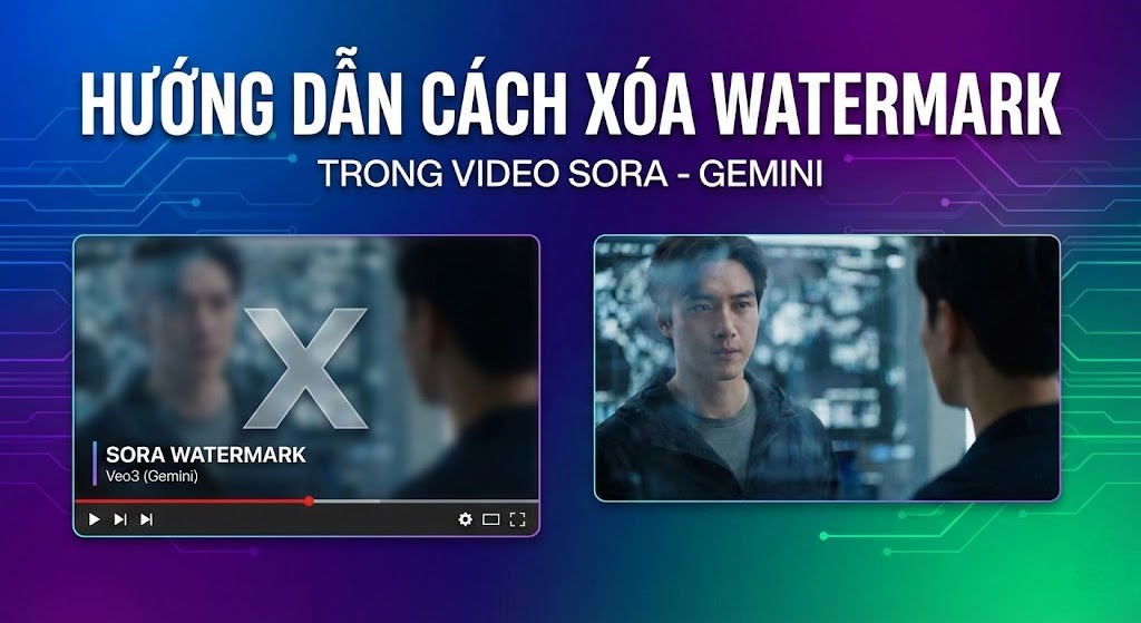 Hướng dẫn cách xóa watermark trong video Sora và Veo 3 (Gemini) 2026