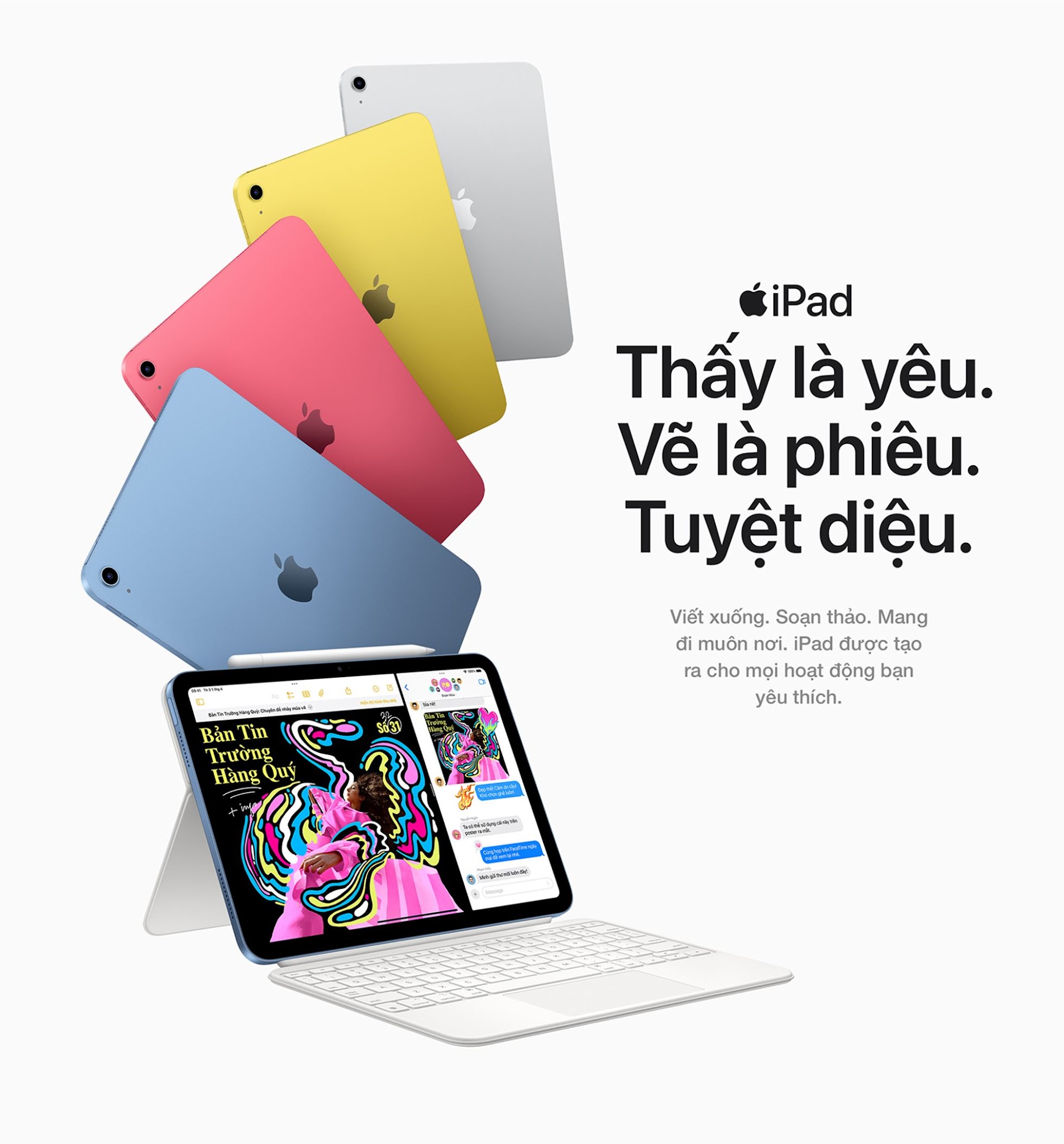 Các tùy chọn màu sắc giúp mẫu iPad A16 dễ phù hợp với nhiều nhóm người dùng khác nhau