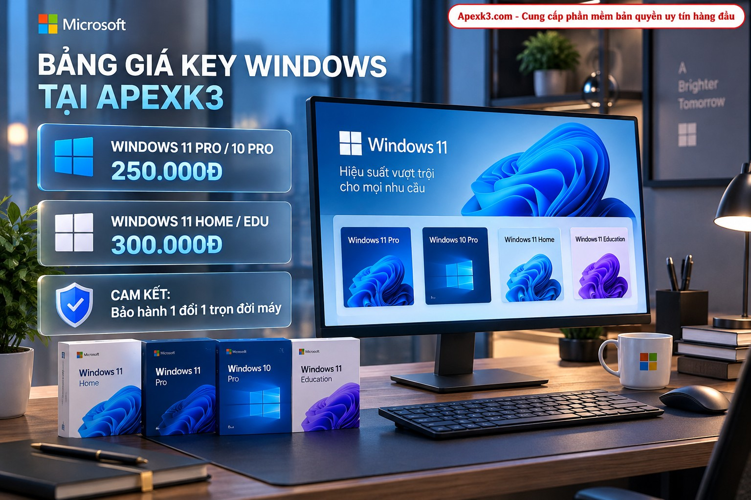 Bảng giá key Windows bản quyền tại ApexK3 Bảng giá key Windows bản quyền tại ApexK3